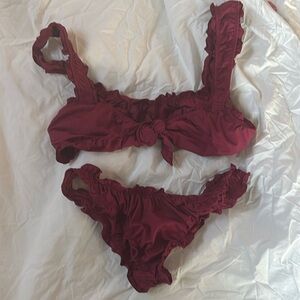 Frankie’s bikinis maroon swimsuit